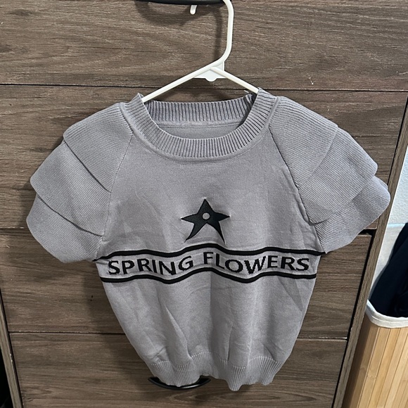 Gray Short Sleeve Sweater size S - Picture 1 of 3